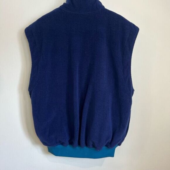 Vintage Louis Garneau Fleece Lined Nylon Blue Vest Jacket Zipper Hiking Biking M - Picture 10 of 15
